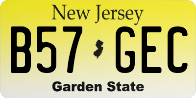 NJ license plate B57GEC