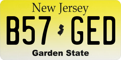 NJ license plate B57GED