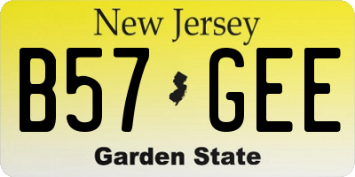 NJ license plate B57GEE