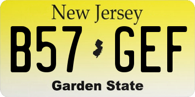 NJ license plate B57GEF