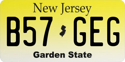 NJ license plate B57GEG