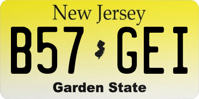 NJ license plate B57GEI