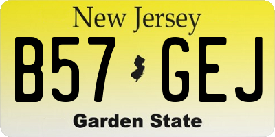 NJ license plate B57GEJ
