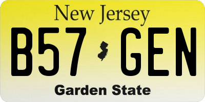NJ license plate B57GEN