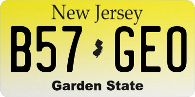 NJ license plate B57GEO