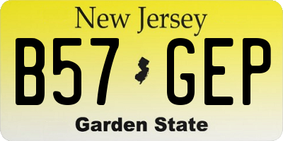NJ license plate B57GEP