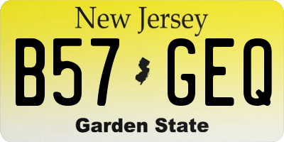NJ license plate B57GEQ