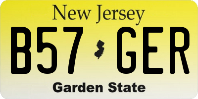 NJ license plate B57GER