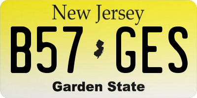 NJ license plate B57GES