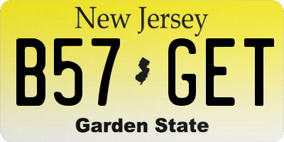 NJ license plate B57GET