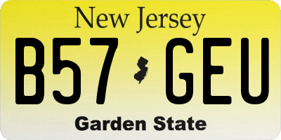 NJ license plate B57GEU
