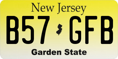 NJ license plate B57GFB