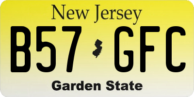 NJ license plate B57GFC