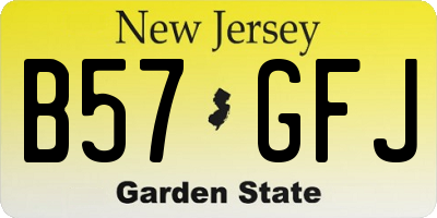 NJ license plate B57GFJ