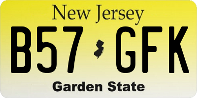 NJ license plate B57GFK