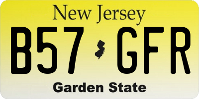 NJ license plate B57GFR