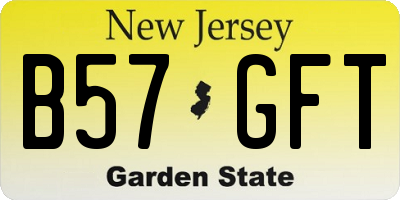 NJ license plate B57GFT