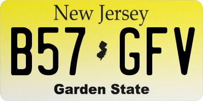 NJ license plate B57GFV