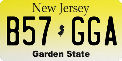 NJ license plate B57GGA