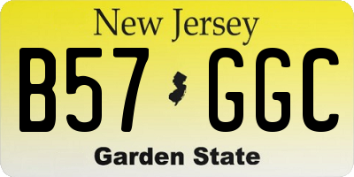 NJ license plate B57GGC