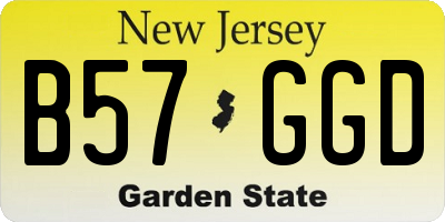 NJ license plate B57GGD