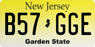 NJ license plate B57GGE