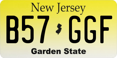 NJ license plate B57GGF