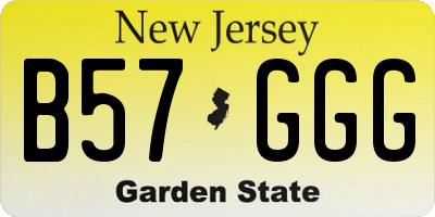 NJ license plate B57GGG