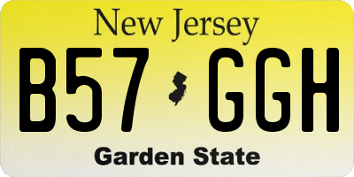 NJ license plate B57GGH
