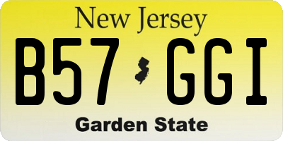 NJ license plate B57GGI