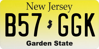 NJ license plate B57GGK