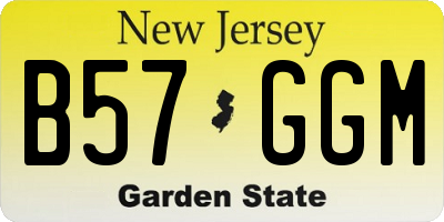 NJ license plate B57GGM
