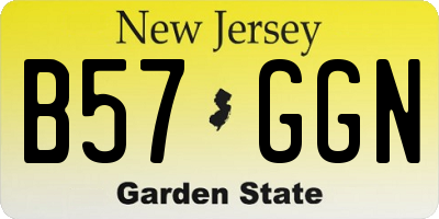 NJ license plate B57GGN