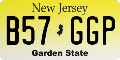 NJ license plate B57GGP