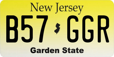 NJ license plate B57GGR