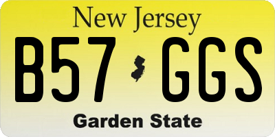 NJ license plate B57GGS