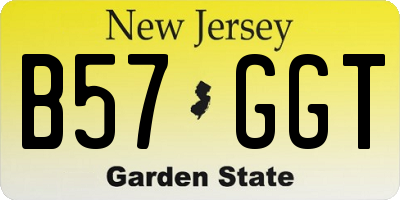 NJ license plate B57GGT