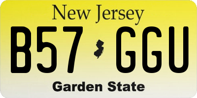 NJ license plate B57GGU