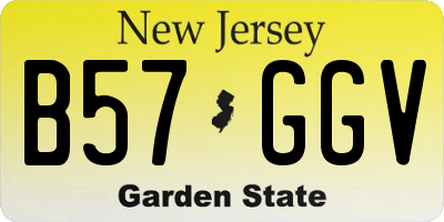 NJ license plate B57GGV