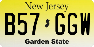 NJ license plate B57GGW