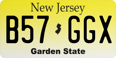 NJ license plate B57GGX
