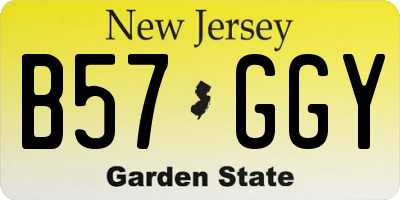 NJ license plate B57GGY