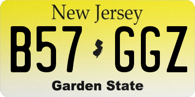 NJ license plate B57GGZ