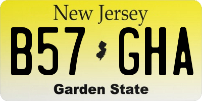 NJ license plate B57GHA