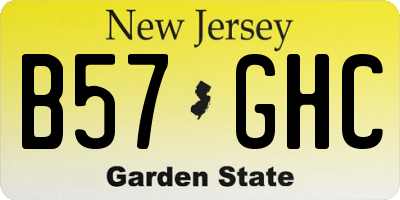 NJ license plate B57GHC
