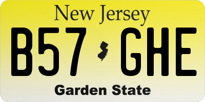 NJ license plate B57GHE