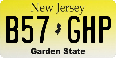 NJ license plate B57GHP