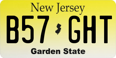 NJ license plate B57GHT
