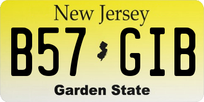 NJ license plate B57GIB
