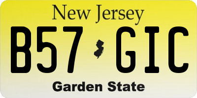 NJ license plate B57GIC